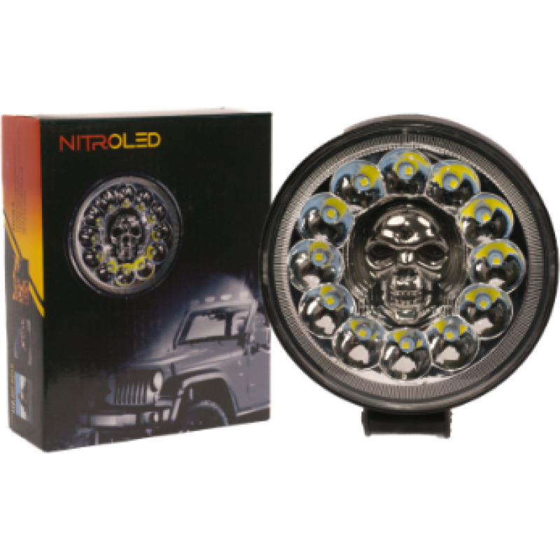 FARO REDONDO MAS CALAVERA 12/24V ROAD 20CIR-S