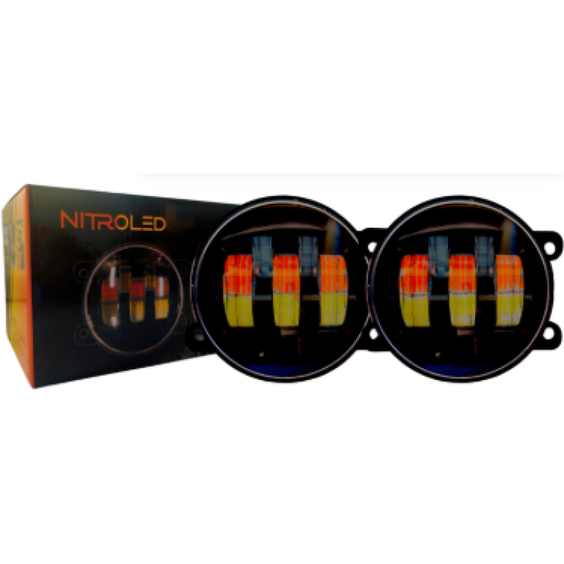 PAR DE FAROS DE 4 PULGADAS 12/24 - LUZ BLANCA Y AMBAR OFF ROAD