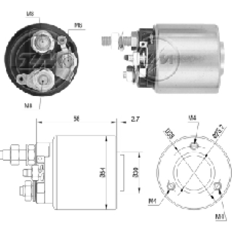 SOLENOIDE PEUGEOT 405 19 ZM-590 TI-35562 CM-590
