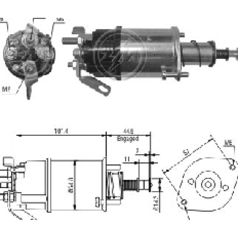 SOLENOIDE MOTOR M50 12V TI-35632 ZM-611