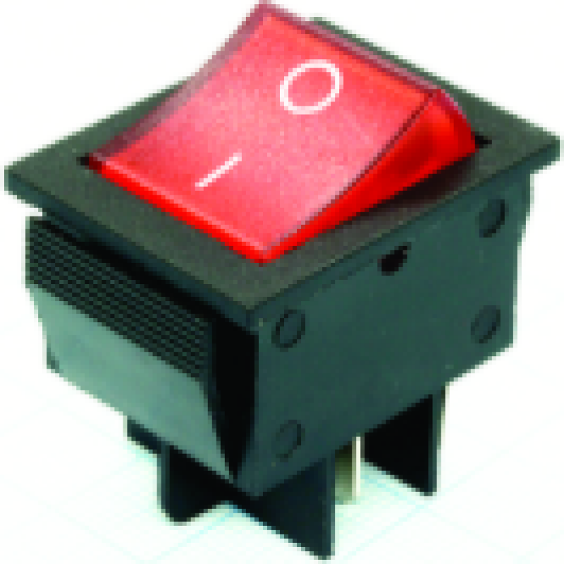 TECLA CUADRADA ROJA 1 PUNTO 12V ST2988